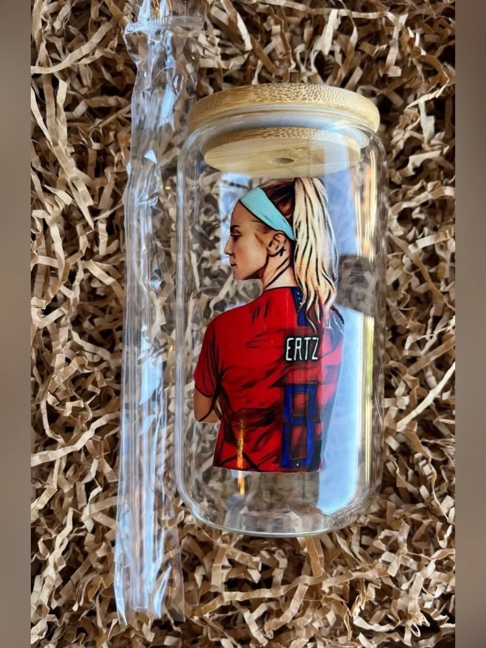 Julie Ertz US Women’s Girls Soccer Football 16oz Glass Tumbler Cup